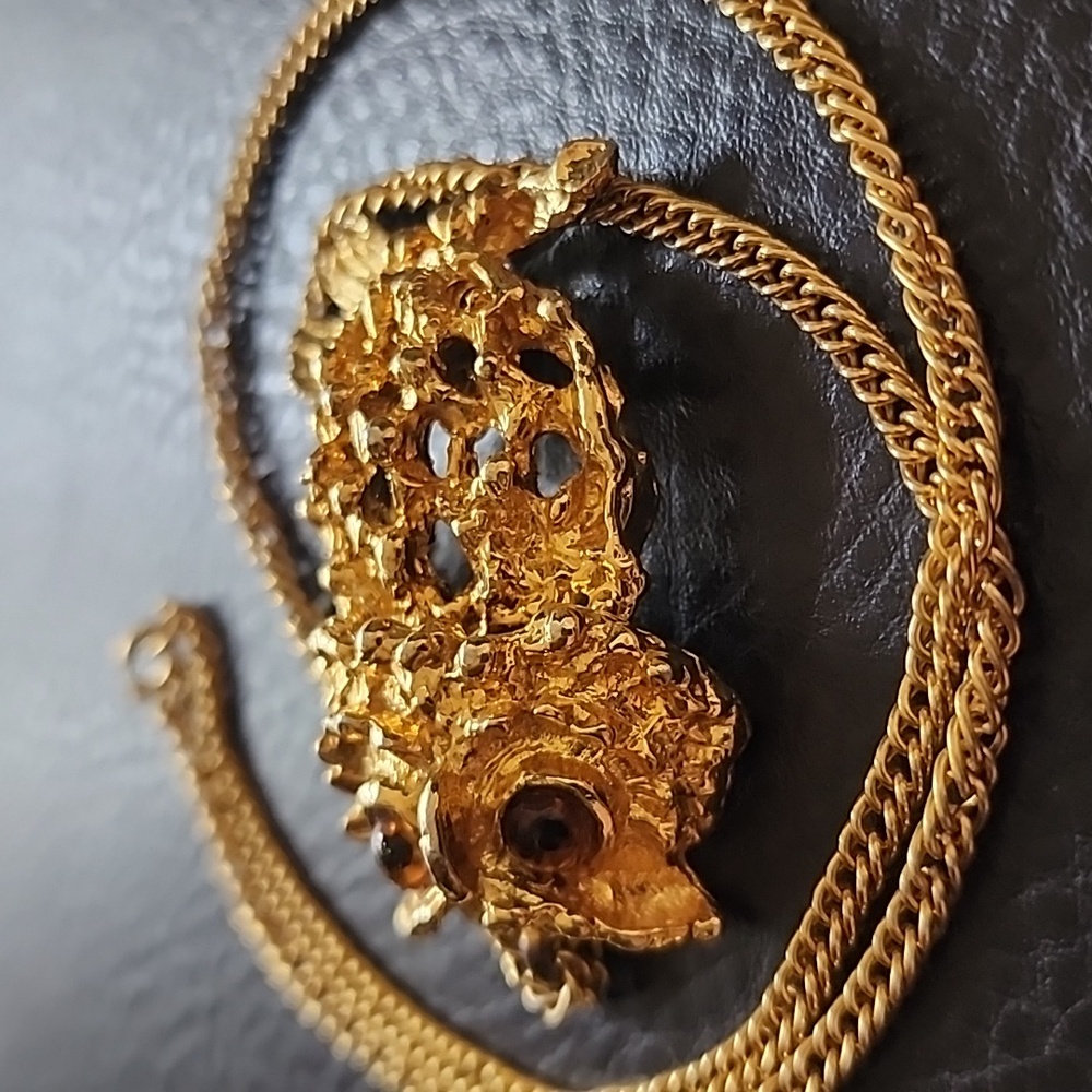 VTG Gold Owl Pendant Tancer II Necklace